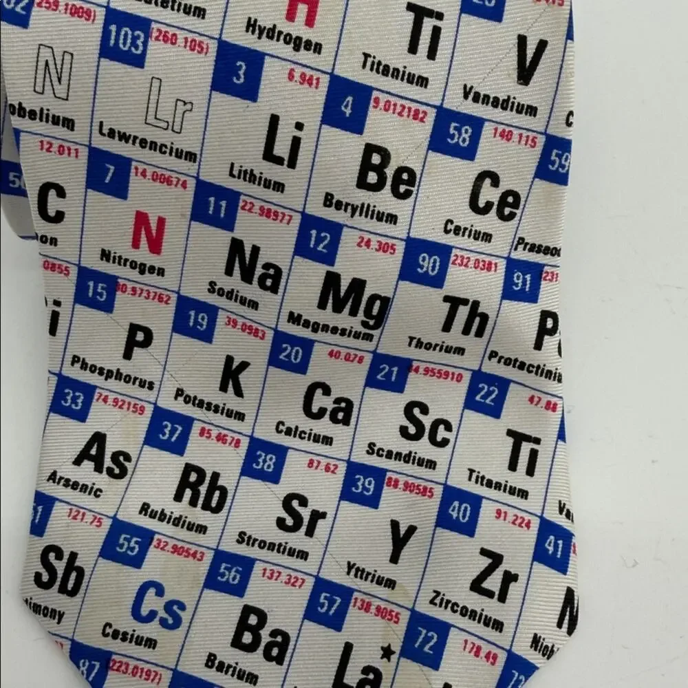 Silk science periodic table print STEM teacher scientist nerd neck tie
